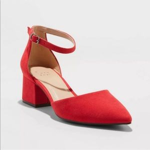 Natalia Microsuede Closed Toe Block Heel Pumps